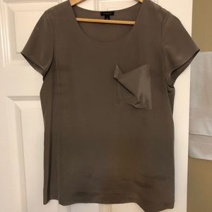 Gray 100% Silk Ann Taylor T-shirt